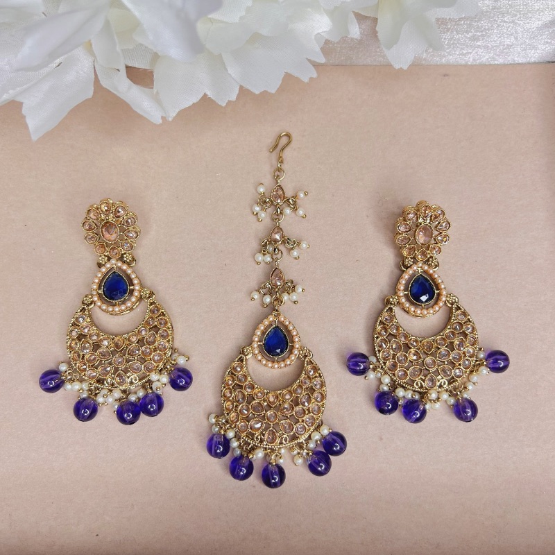 Polki Earrings Tikka Set