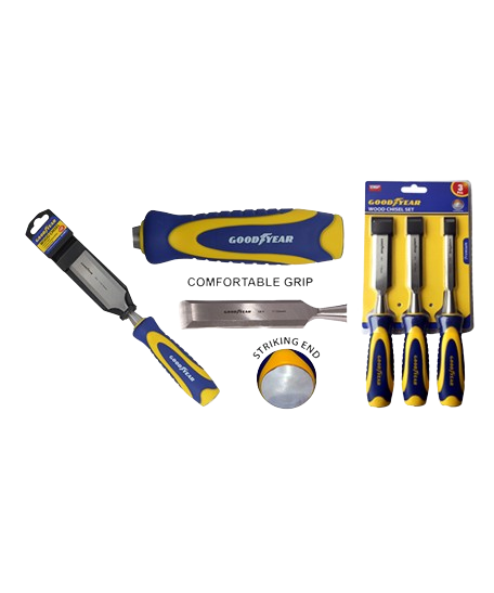 10647 Wood Chisel Set of 3pcs 3pcs