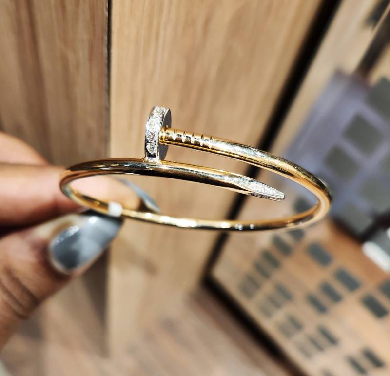 CARTIER NAIL GOLD DIAMOND BRACELET