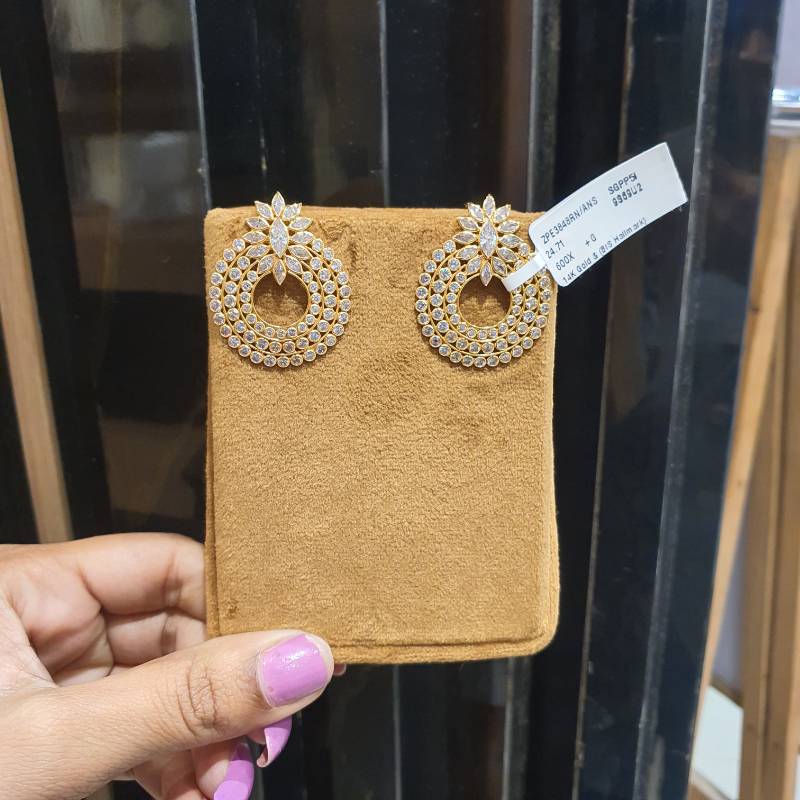 SCORPION ROUND GOLD ZIRCON POLKI EARRINGS