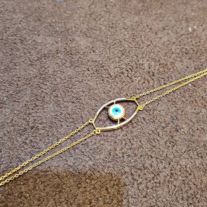 EVIL EYE GOLD DIAMOND BRACELET