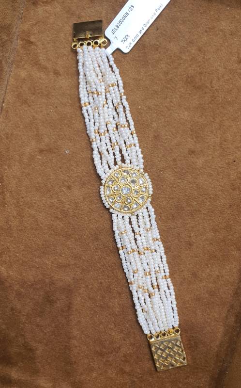 FLORET ROUND  LIGHT WT GOLD JADAU BRACELET