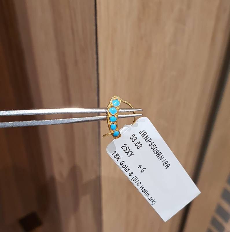 FIROZI GOLD JADAU NOSE PIN