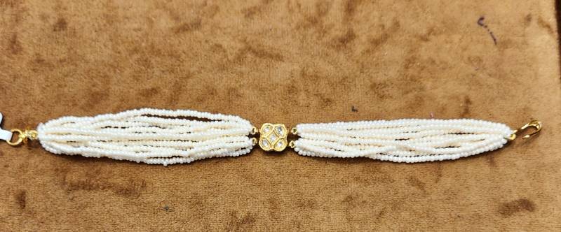 4 SMALL LEAFY FROND   LIGHT WT GOLD JADAU BRACELET