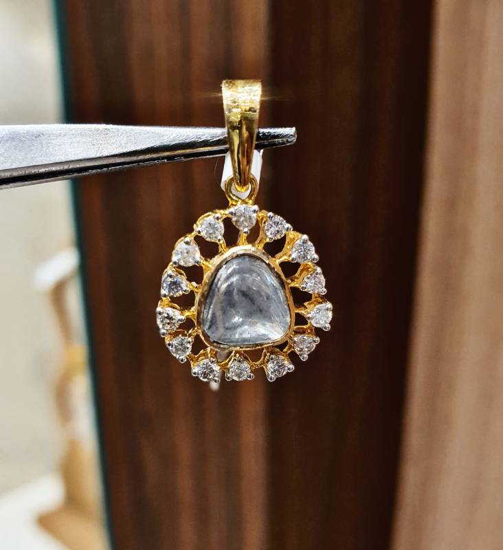 CLAW DIA GOLD JADAU POLKI PENDANT