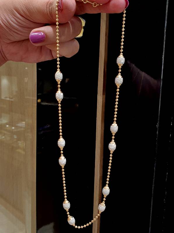 DIAMOND CUTTING BALL MODERN GOLD CHAIN