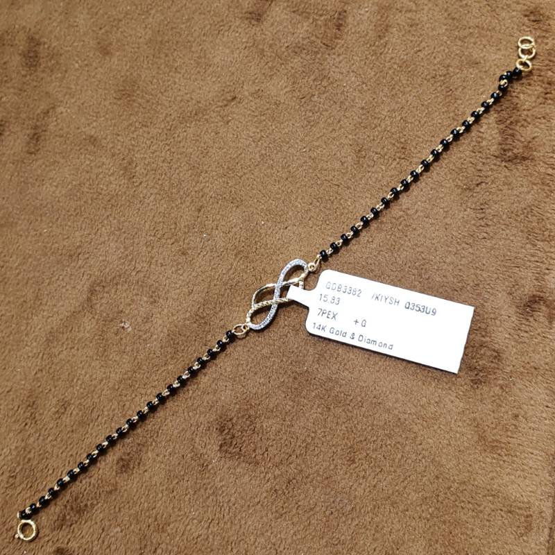 DOUBLE INFINITY MANGAL SUTRA GOLD DIAMOND BRACELET