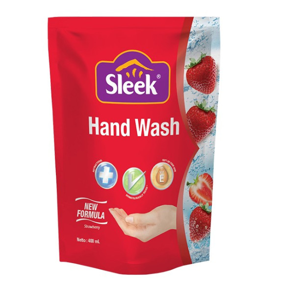 SLEEK P.TANGAN REFF 400ML STRAWBERRY