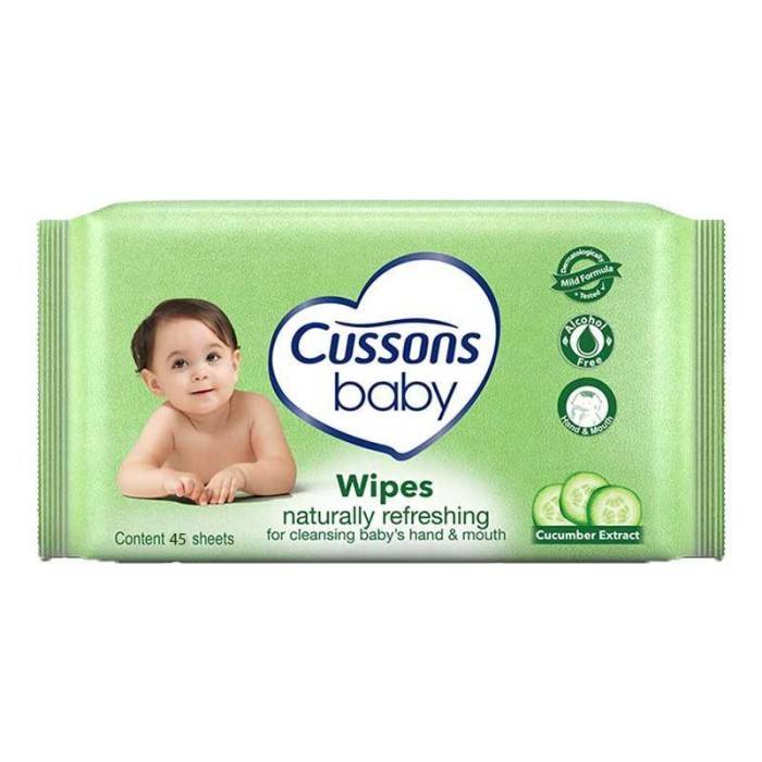 CUSSONS BABY WIPES NATURALLY 45S