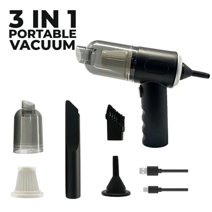 3 In 1 Portable Vacuum Cleaner Duster Blower | Air Pump Wireless Hand-held Cleaning