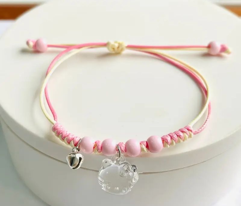 Transparent Pink Beeds Bracelet