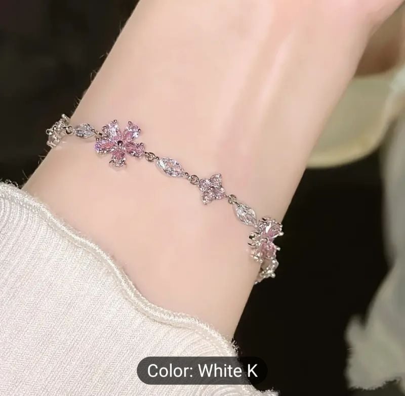 Pink Flower Bracelet