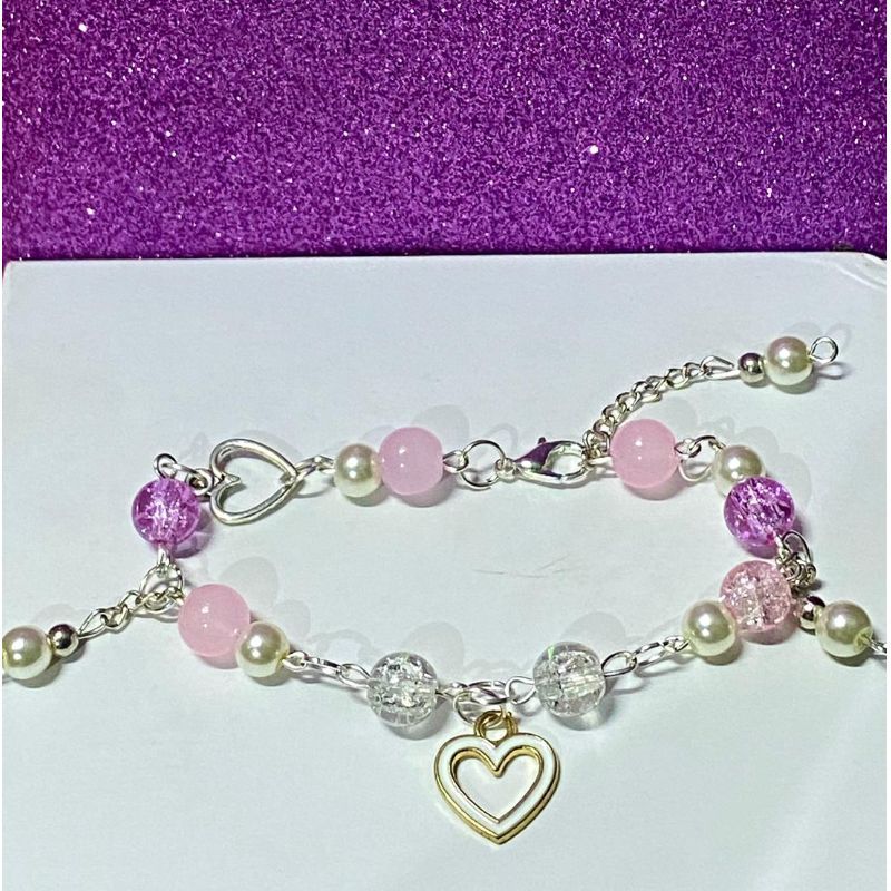 White Heart Chain Beeds Bracelet