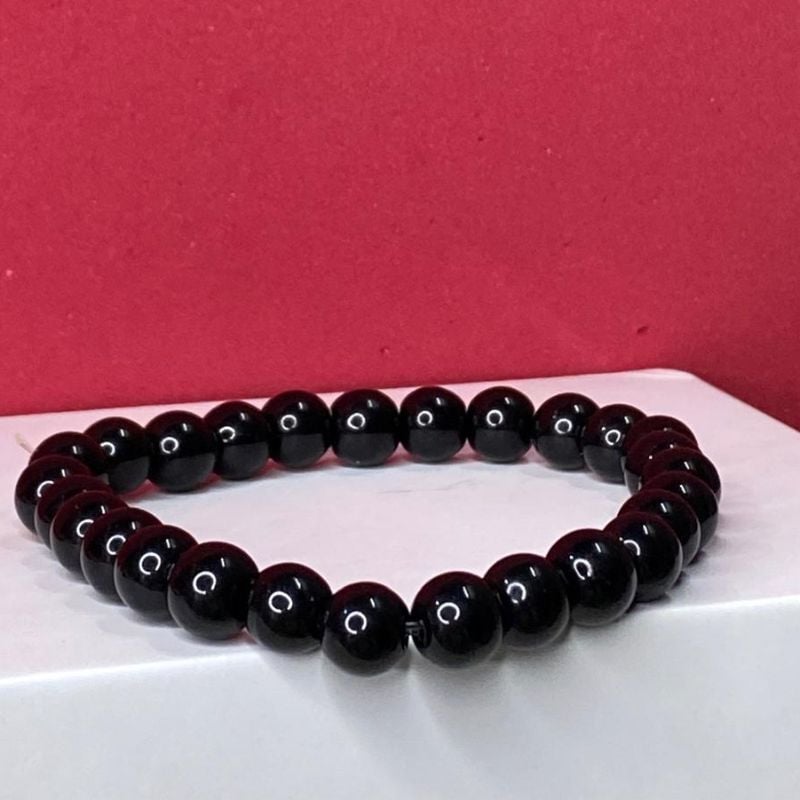 Simple Black Beeds Bracelet