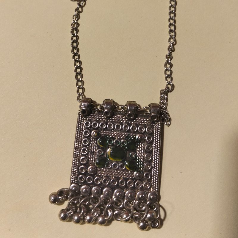 Pure Rajistani Black Silver Necklance
