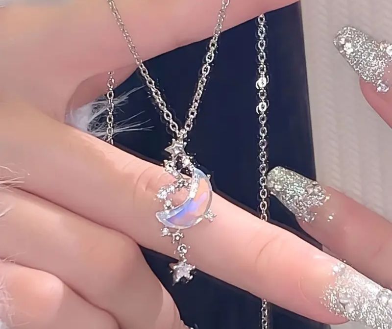 Imported Silver Moon Necklace
