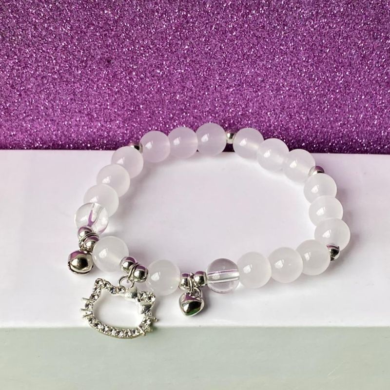 White Kitty Beeds Bracelet