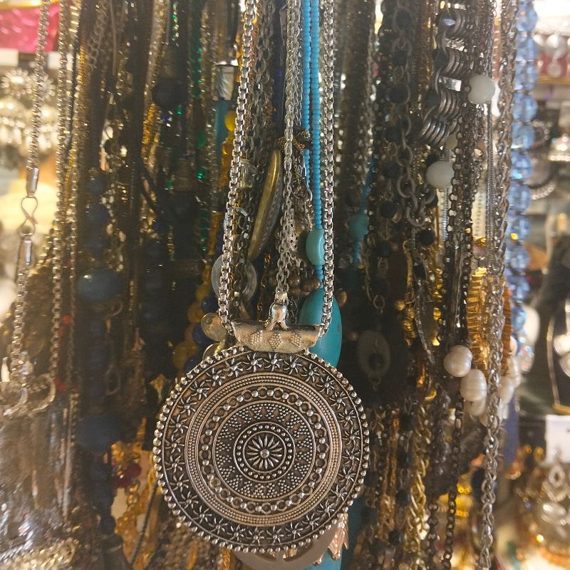 Round Rajistani Silver Necklance