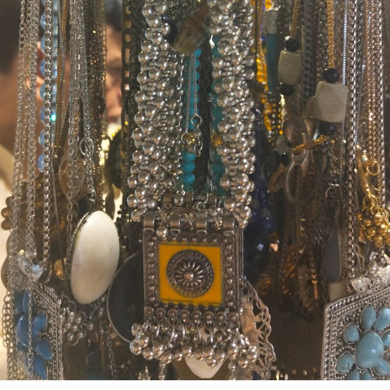 Rajistani Silver Yellow Necklance