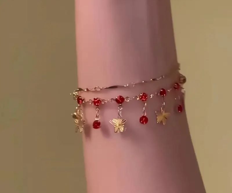 Red Fancy Double Bracelet