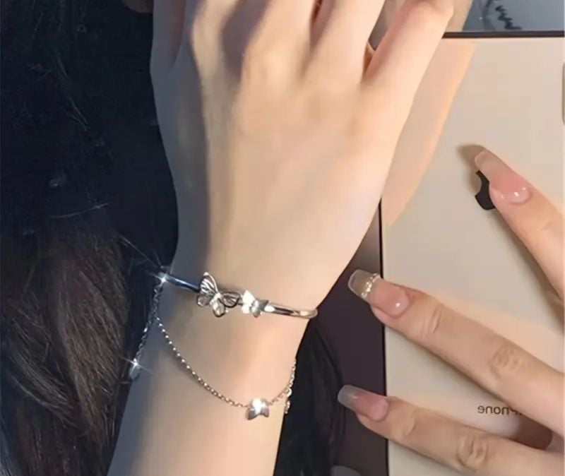 Butterfly with Chain Bangle