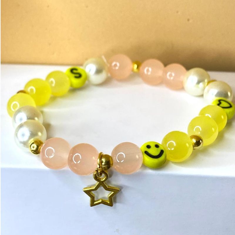 Golden Star Yellow Beeds Bracelet