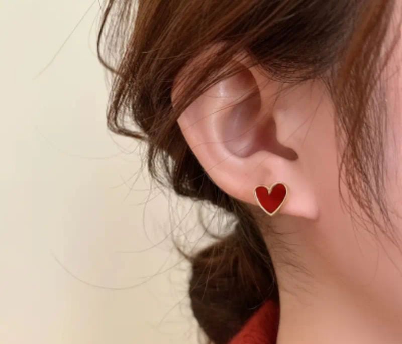 Red Heart Earring