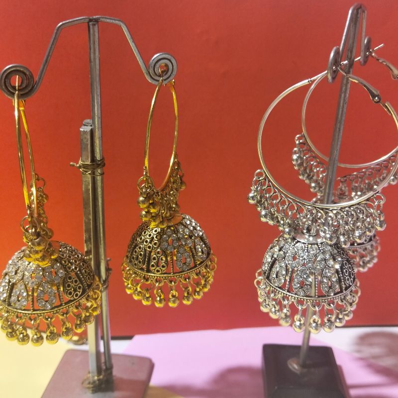 Silver and Gold Ring Jhomkay