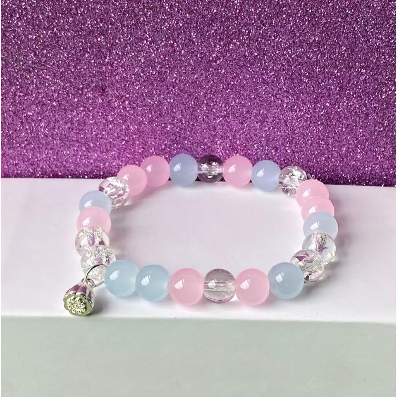 Pink Sea Blue Beeds Bracelet