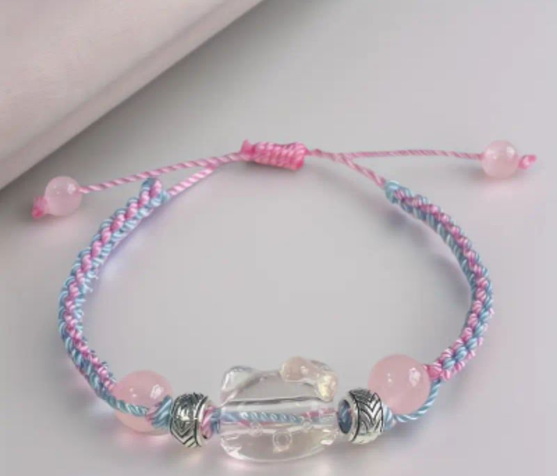 Transparent Purple Beeds Bracelet