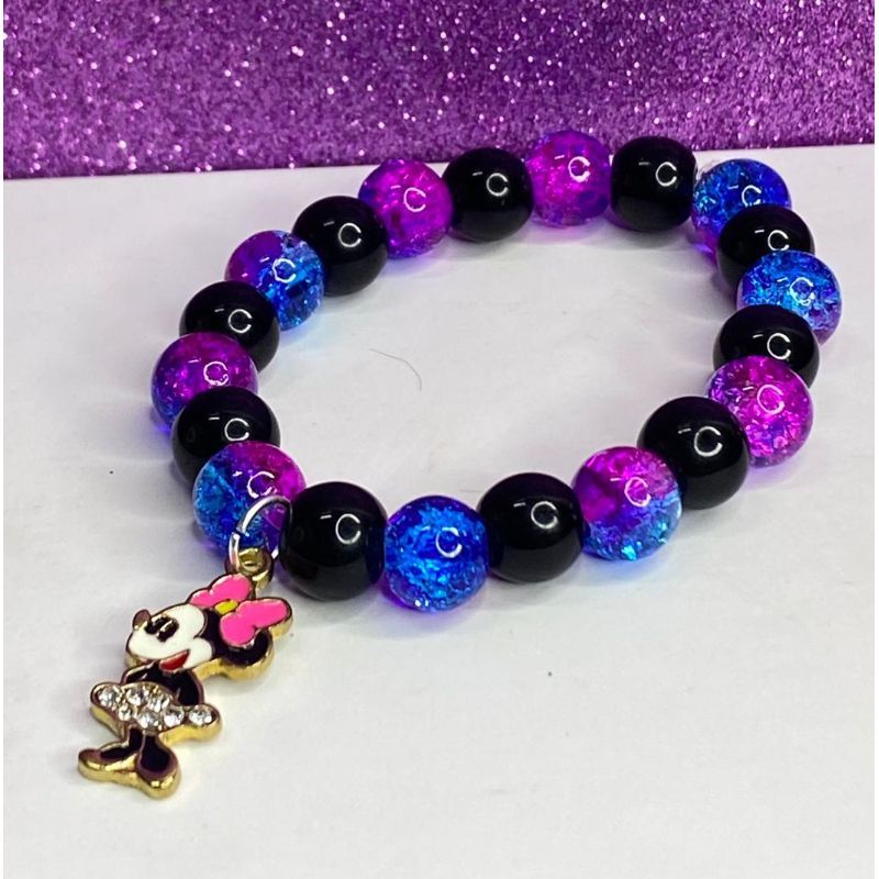 Mickey Purple Beeds Bracelet