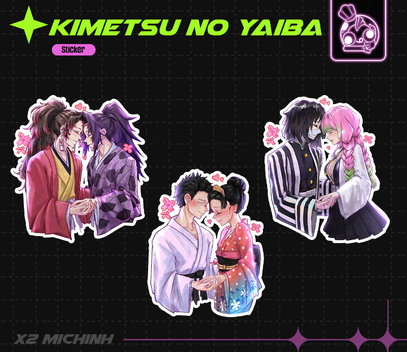 Keychain và Set Sticker KIMETSU NO YAIBA