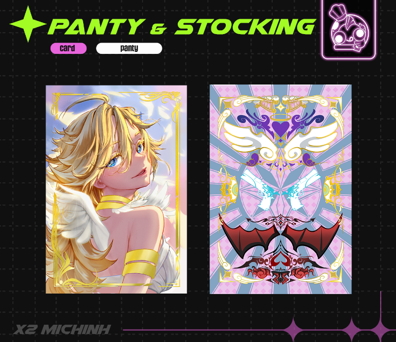 Panty & Stocking Keychain + Card
