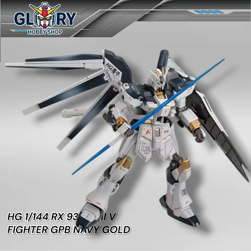 HG 1/144 RX93 V2 hi V Fighter GPB Navy Gold xfx
