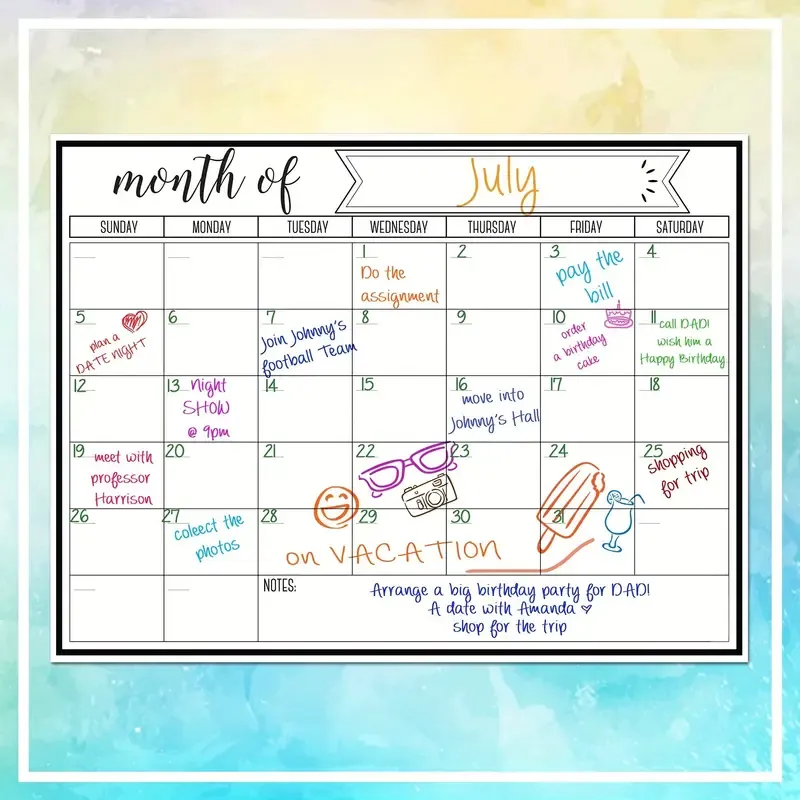 Magnetic Fridge Calendar