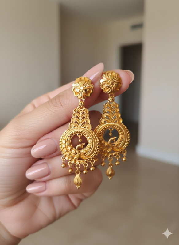 Elegant Gold-Plated Designer Earrings