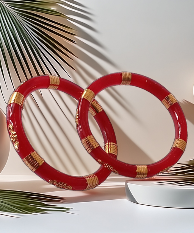 Red Elegant Round Pola