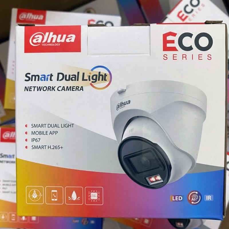 Dahua 2MP Dome IP Camera | Full Color Night Vision | Indoor & Outdoor CCTV | Motion Alerts | Waterproof Camera + Audio