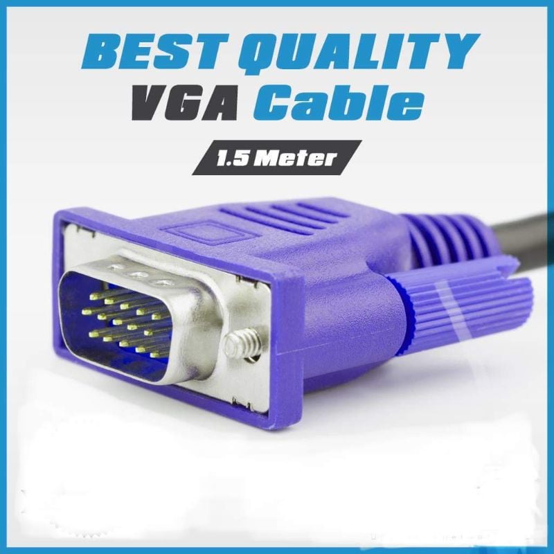 VGA to VGA Original | Crystal Cable for PC / CCTV / Projector ETC Male to Male VGA Cable