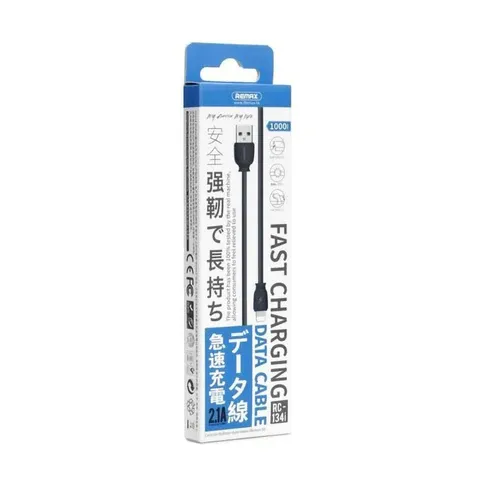 Usb Lightning Cable - Black - Remax Fast Charging 1000mm 2.1a Data Cable