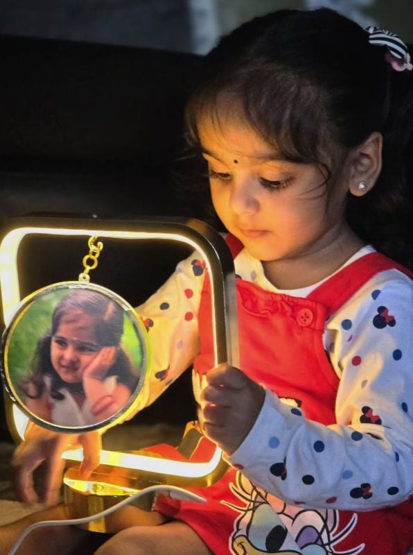 Square Round Lamp Mirror