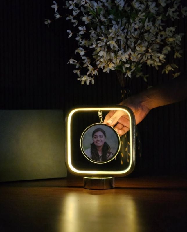 Square Round Lamp Mirror