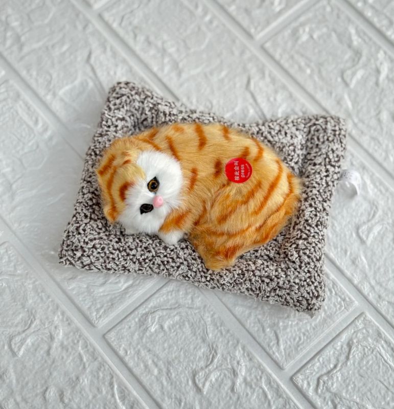 Sleeping Cat Plush Toy with Press Simulation