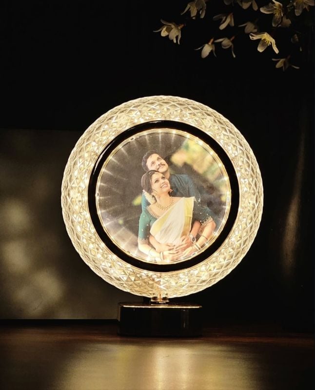 Crystal Heart / Round  Shape Mirror Lamp
