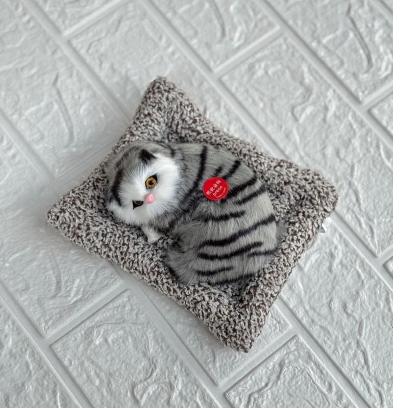 Sleeping Cat Plush Toy with Press Simulation