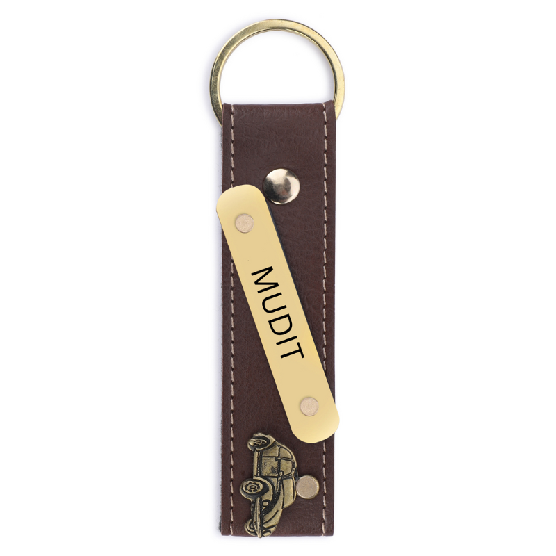leather Name Keychain