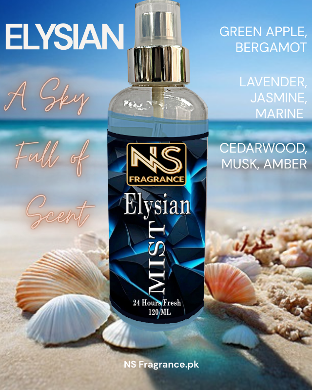 Elysian Body Mist 120ml for Unisex | Inspired by a Fresh Sky Fragrance | Long-Lasting Airy & Clean Perfumed Body Spray | Daily Wear Body Mist | Affordable Luxury | NS Fragrance | Top-Rated Fresh Body Mist