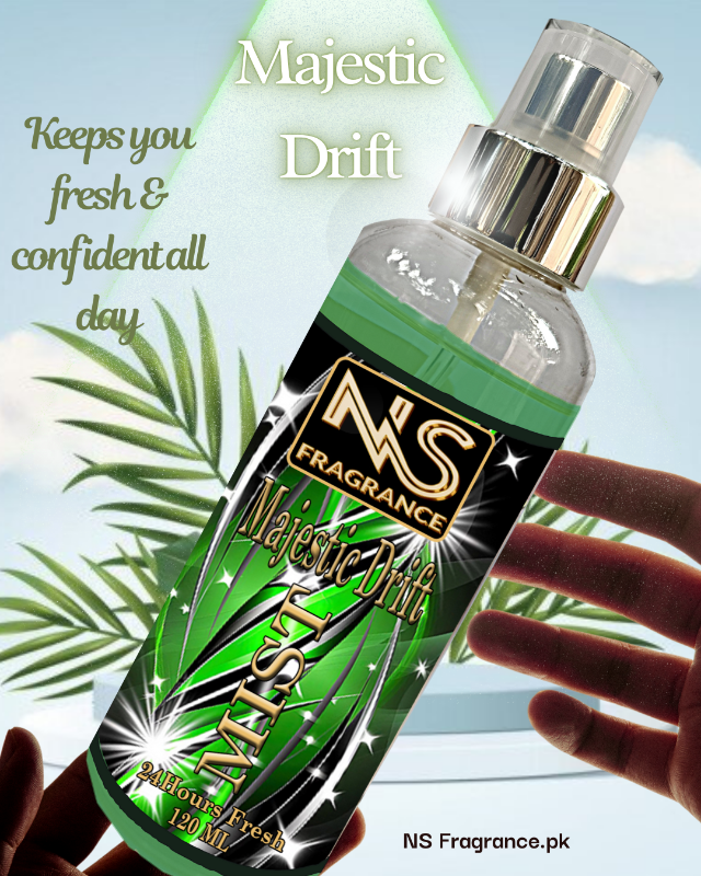 Majestic Drift Body Mist 120ml for Unisex | Inspired by a Designer Fragrance | Long-Lasting Fresh & Woody Scent | Affordable Luxury Perfumed Body Spray | Daily Wear Body Mist | NS Fragrance | Top-Rated Body Mist Under Budget