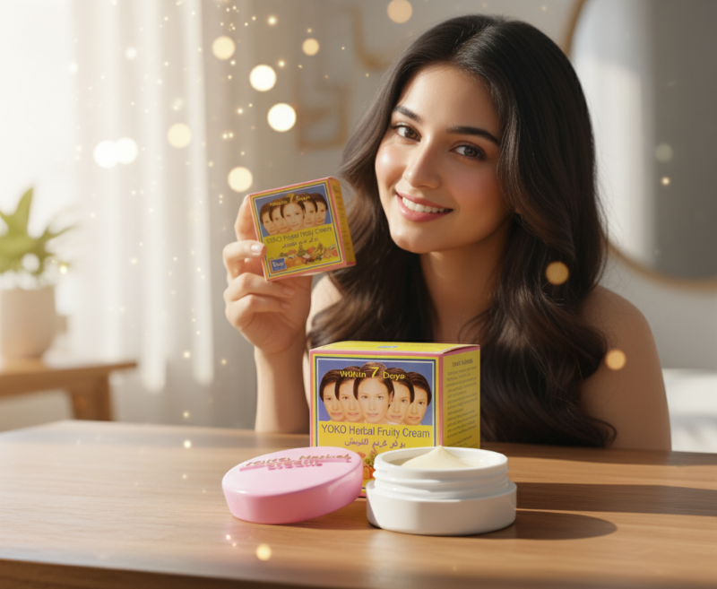 كريم يوكو لتفتيح البشرة بخلاصة الفواكه | للبشرة الجافة - غني بمضادات الأكسدة من مستخلصات الفواكه  Yoko Skin Lightening Cream with Fruit Extracts | For Dry Skin - Rich in Antioxidants from Fruit Extracts