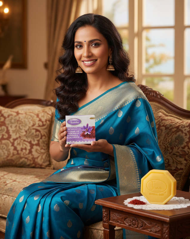 صابون الزعفران من Tcosmetics | صابون فاخر لمكافحة الشيخوخة وتفتيح البشرة  
Tcosmetics Saffron Soap | Luxurious Anti-Aging and Skin Brightening Soap